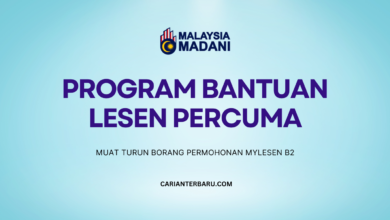 Borang Permohonan Bantuan Lesen Percuma - MyLesen B2