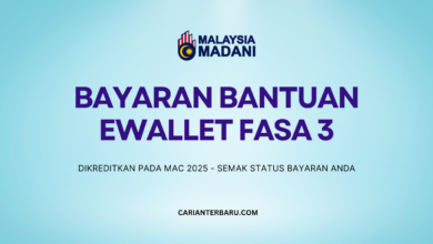 Jadual Pembayaran Bantuan Ewallet Fasa Ketiga - Mac 2025