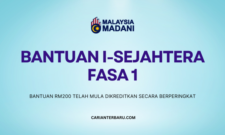 I-Sejahtera Fasa 1 : Bantuan RM200 Telah Mula Dikreditkan