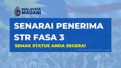 Penerima STR Fasa 3 Telah Diumumkan : Semak Segera