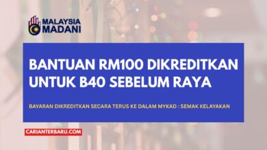 SARA : Bantuan RM100 Untuk B40 Dikreditkan Sebelum Aidiladha