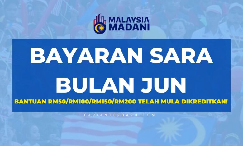 Bayaran SARA Jun 2025 : Bantuan RM50/RM100/RM150/RM200