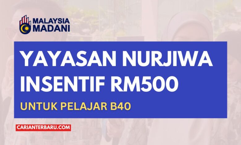 Insentif RM500 Yayasan Nurjiwa untuk Pelajar Cemerlang