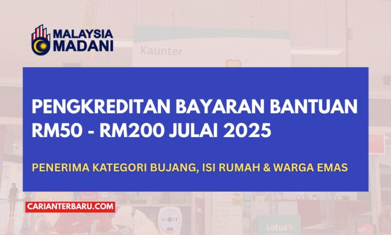 Pengkreditan Bayaran Bantuan SARA Bagi Bulan Julai 2025