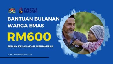 Bantuan Bulanan Warga Emas RM600 Kini Telah Dikreditkan