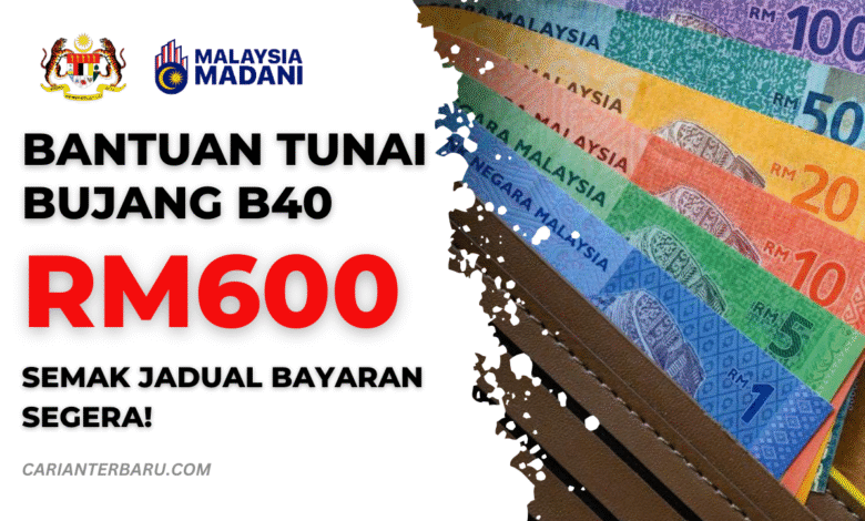 Bantuan RM600 untuk Bujang B40 : Semak Jadual Bayaran