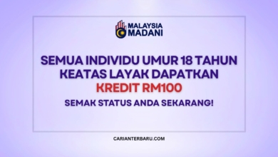 Dapatkan Kredit SARA RM100 , Semua Individu Berumur 18 Tahun ke Atas Layak