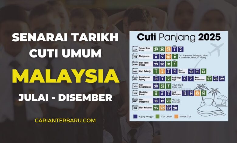Senarai Cuti Umum Malaysia (Julai - Disember) 2025