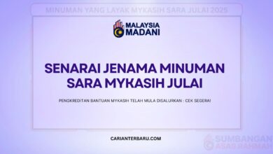 Senarai Jenama Minuman Bantuan SARA MyKasih Julai 2025