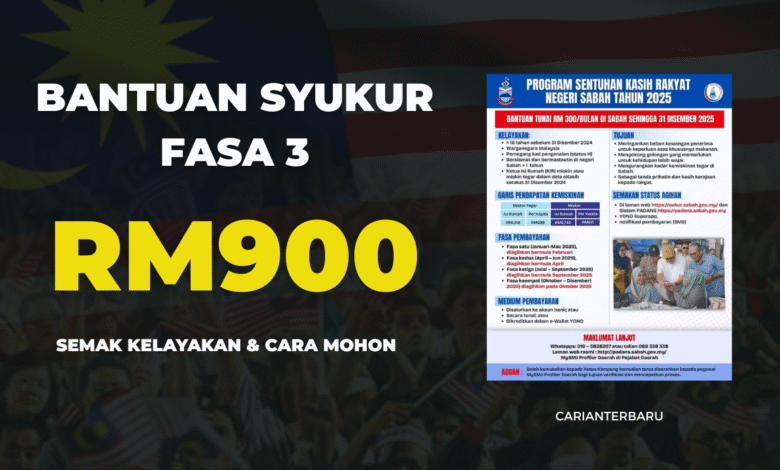 SYUKUR Sabah Fasa 3 - Semak Kelayakan & Cara Daftar