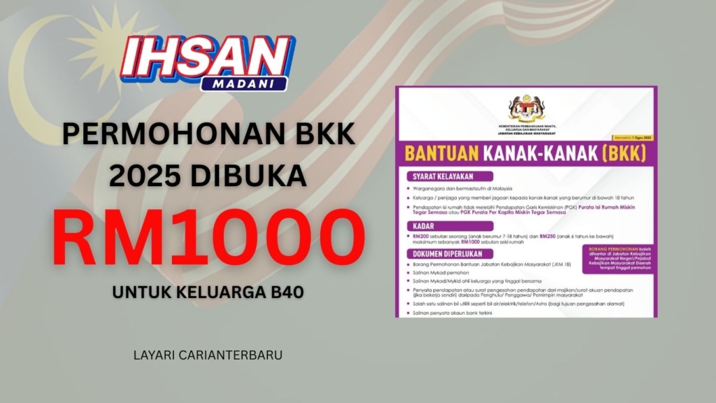 Permohonan BKK JKM 2025 : Bantuan Sehingga RM1000