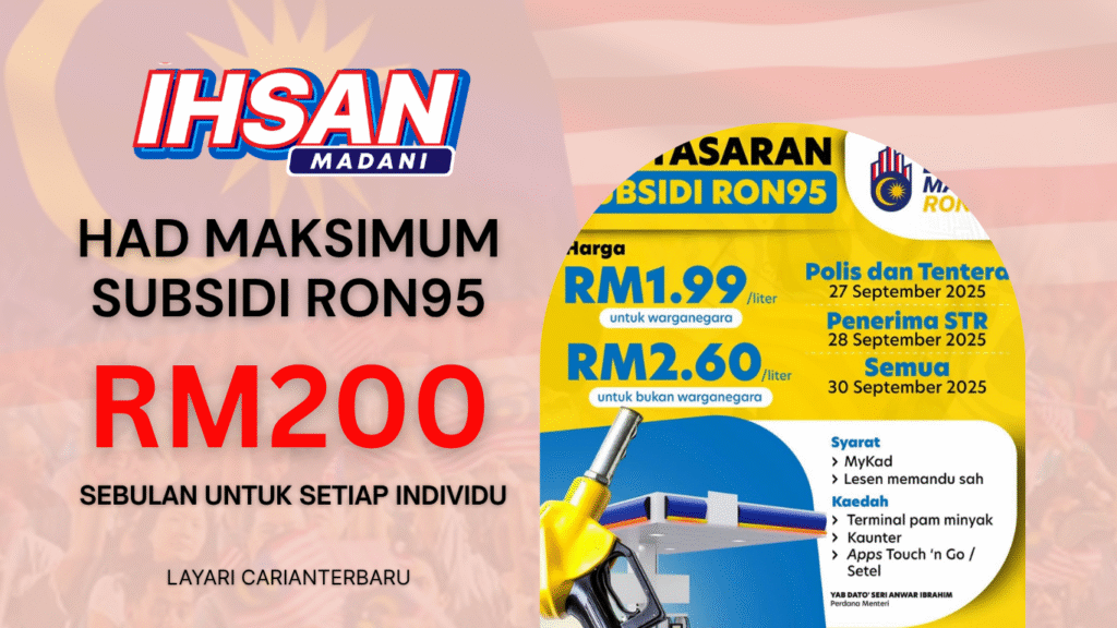 Subsidi BUDI MADANI RON95 : Had Maksimum RM200 Sebulan